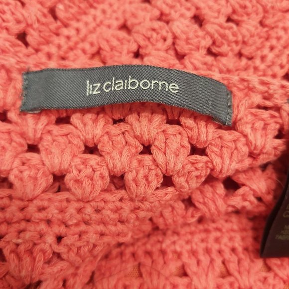 Liz Claiborne Crochet Knit Cotton with Lining Red Camisole Top Women Size Small - Picture 7 of 15